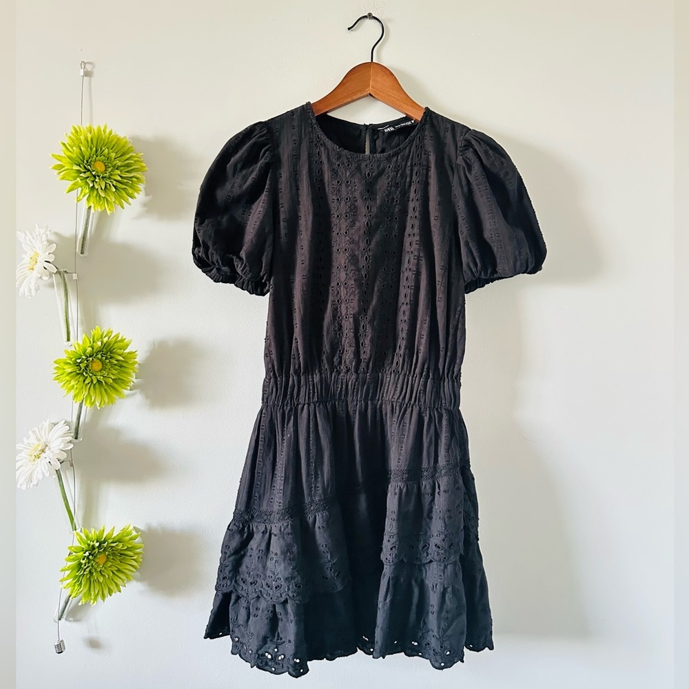 Zara | Eyelet Embroidery Dress
